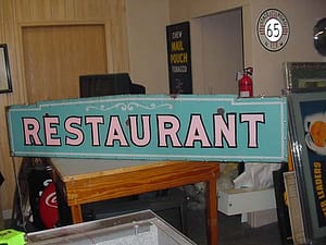 Old Restaurant porcelain neon sign, Old Unique Advertising Signs , Vintage advertising signs