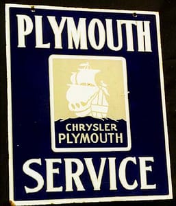 Vintage Sign,, Chrysler Plymouth porcelain sign, OLD SIGNS