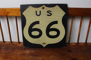 Vintage Route 66 reflective not porcelain sign, Old Unique Advertising Signs , Vintage advertising signs