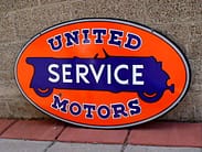 Vintage Signs OLD Porcelain United Service Sign