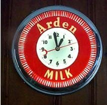 Arden milk . neo craft , Vintage Advertising Neon Clocks