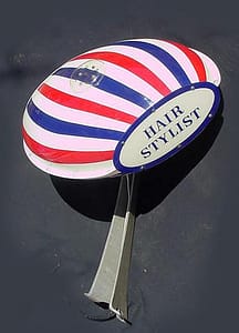 Collectible Signs // rotating Barber Pole, deco style