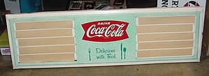 Vintage metal signs ...Coca Cola menu Board 1950's