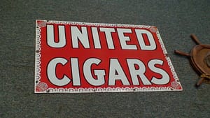 Vintage Porcelain Signs // Cigar Sign for United Cigars