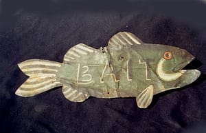 Collectable Signs .. Bait Fish tin sign,antique signs