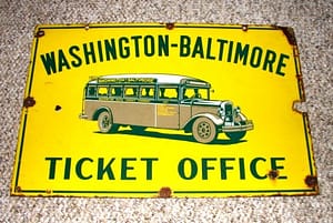 VINTAGE SIGNS // Ticket Office for the Baltimore to Washington Bus Line