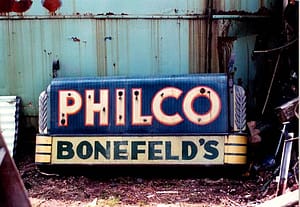 Vintage Philco porcelain neon sign
