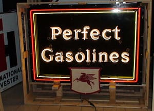 Perfect Gasoline porcelain neon Wadams sign
