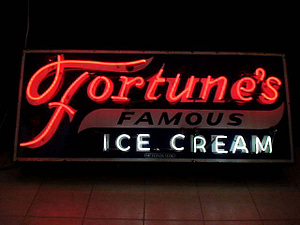 Porcelain Neon Signs Fortune's porcelain neon sign