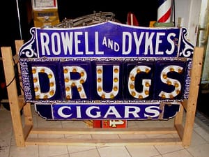 Collectable Signs .. Drugs Cigars light bulb sign