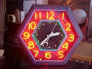 Neo lite clock, Vintage Advertising Neon Clocks