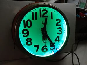 international clock , Vintage Advertising Neon Clocks