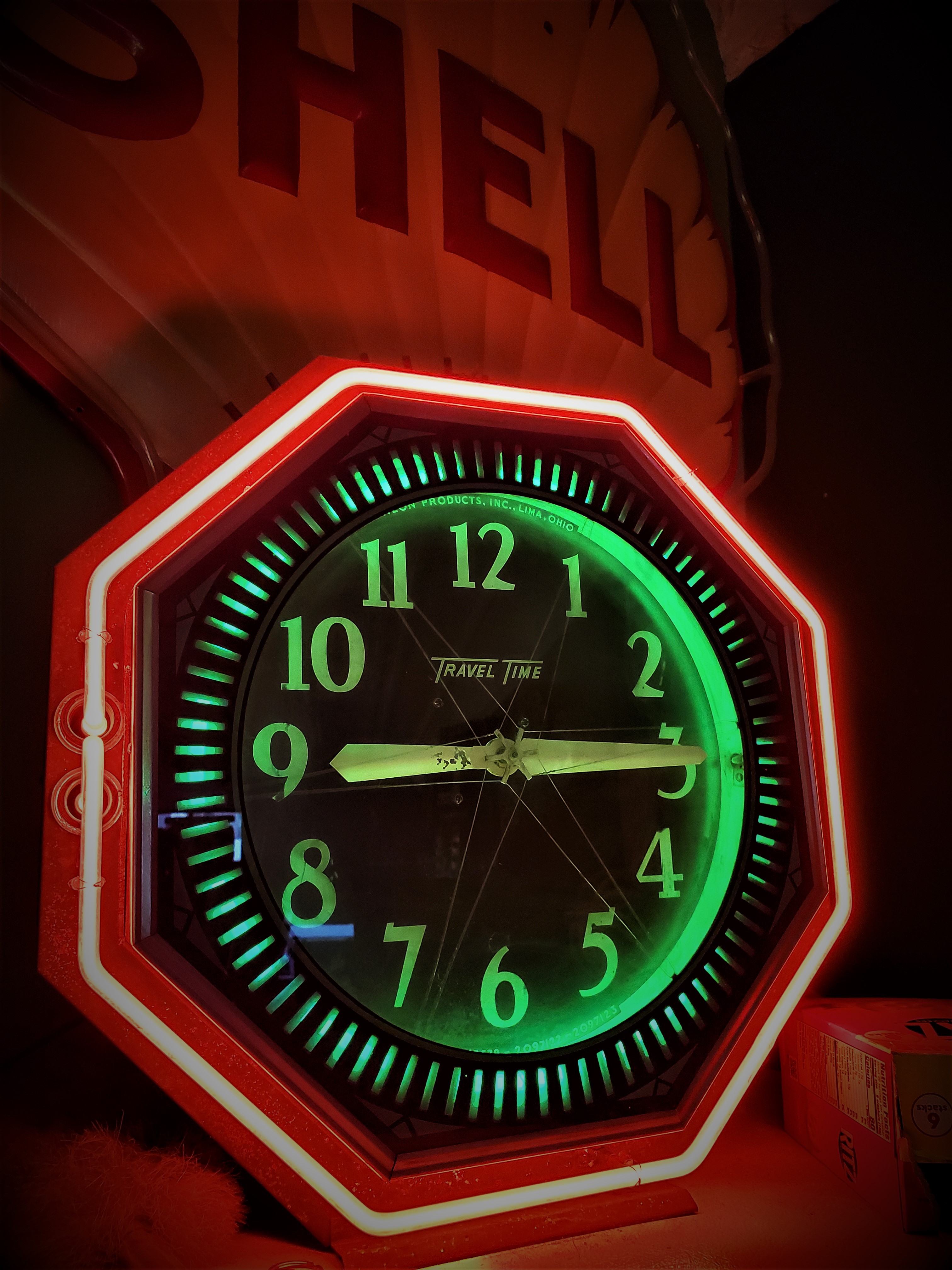 Travel time Vintage Neon Clock