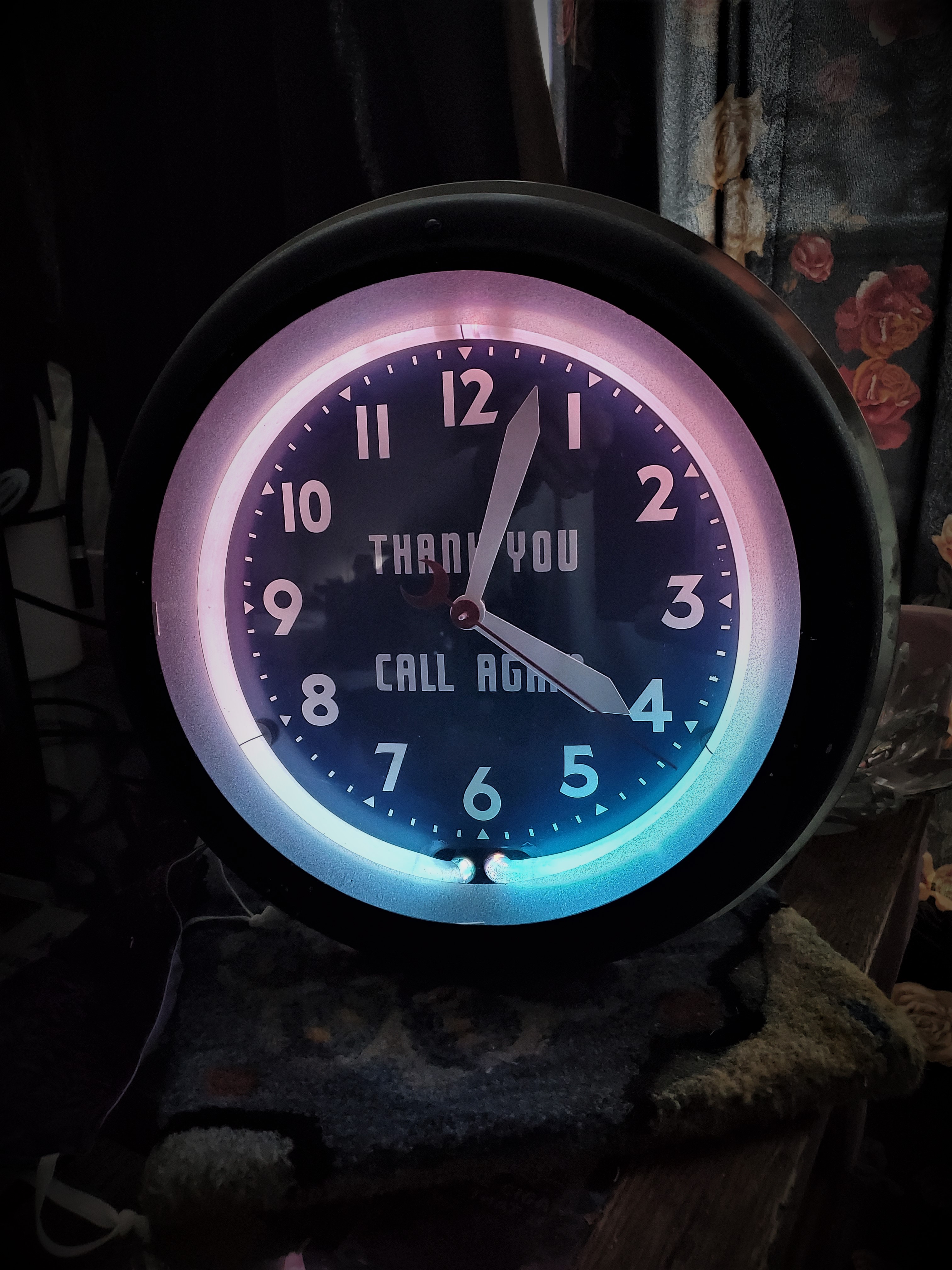 Vintage Neon Clock signs- Thank You for Calling