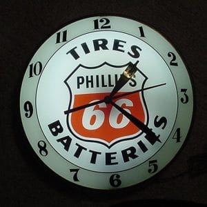 Vintage Neon Clocks old clock for Phillips 66 tires batteries, Vintage Oil Gas signs, Pumps, Globes, Vintage Oil Gas signs, Pumps, Globes