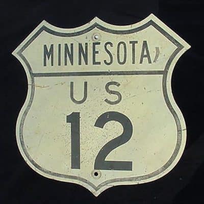 Highway sign, Minnesota Route 12. Our Vintage signs collection