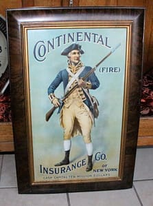 Collectible Signs // tin litho Continental insurance,antique signs