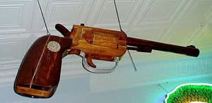 Wood Trade Sign Gun Pistol, trade signs, vintage signs, collectible signs