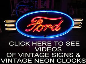 Vintage Signs , Vintage Neon Clocks , Porcelain Neon Signs